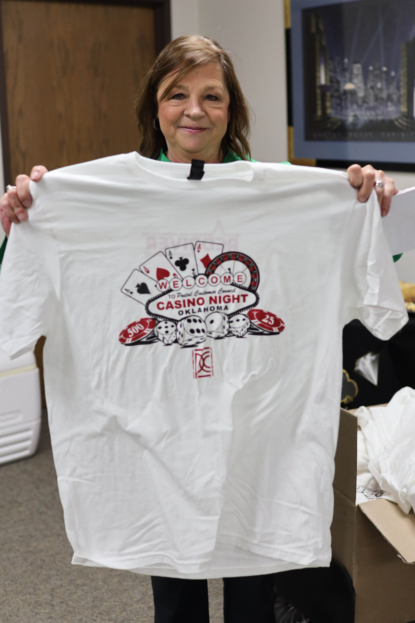 Joyce with Red River Printing at PCC Casino Night
